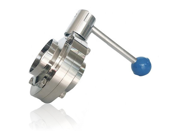 شیر پروانه دسته اهرمی استنلس استیل جوشی صنایع شیری ALFA 316