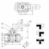 شیر سه راهیL port استنلس استیل - 316- موتورخور -1000 وگ KITZ
