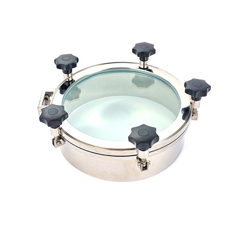 دریچه منهول فشار بالا گرد با سایت گلس کامل - استنلس استیل 304