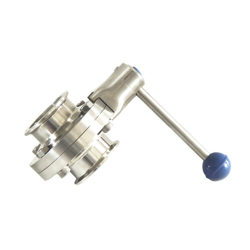 شیر پروانه کلمپی استیل دسته اهرمی 316 صنایع دارویی