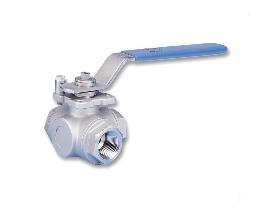 شیر سه راهی استیل T port- 316- -1000psi موتورخور -کیتز