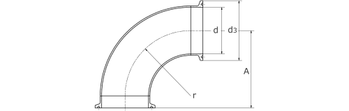 زانو کلمپی استنلس استیل صنایع دارویی 316L- آلفا